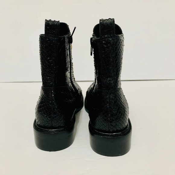 JEFFREY CAMPBELL LEATHER SNAKESKIN EMBOSSED ANKLE BOOTIE BOOTS NWOT - Picture 4 of 11